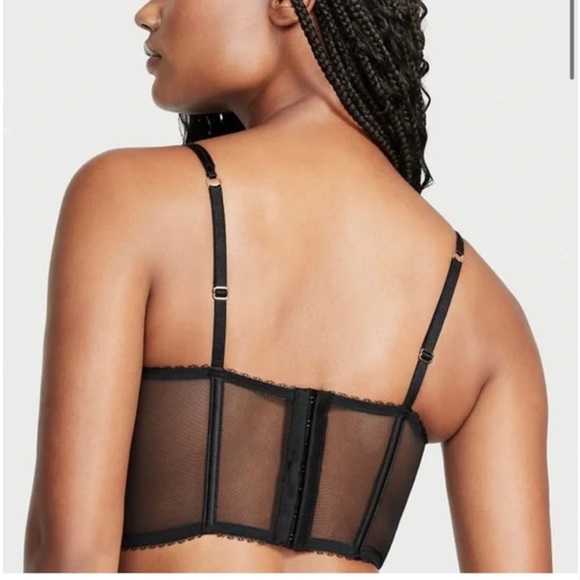 Victoria's Secret CORSET BRA SET BLACK Purple EMBROIDERED - Picture 3 of 6